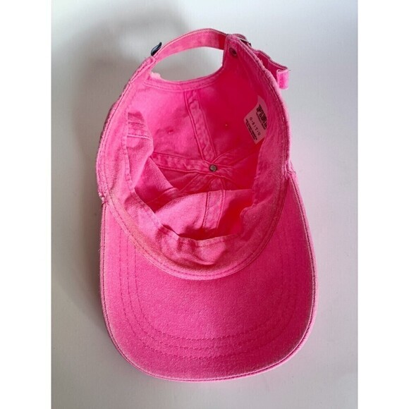 Victoria's Secret Hat PINK NATION Baseball Cap Neon Pink Sports Adjustable Back - Picture 8 of 10